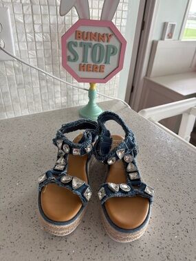 COPY - Gianni Bini x DANNIJO the Gia Denim Jewel Embellished Espadrille Platfor…